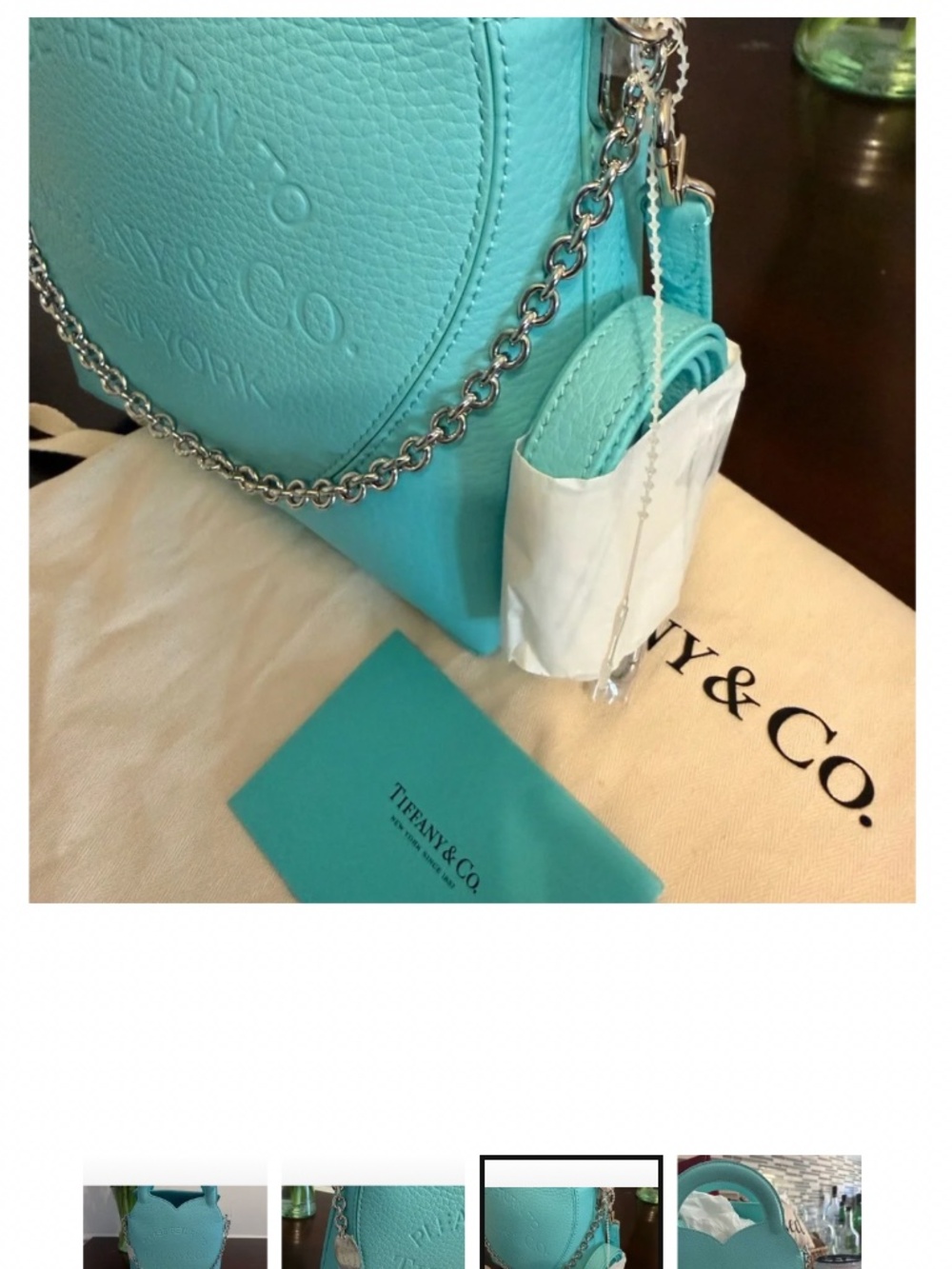 Tiffany & Co. Blue Leather Bag - Picture 3 of 4